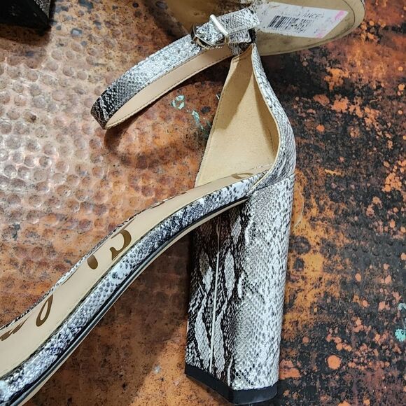 Sam Edelman Yaro Python-Embossed Leather Block-Heel Sandals                  538 - Picture 14 of 15